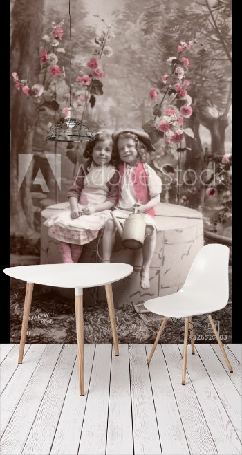 Bild på French antique vintage postcard little girl